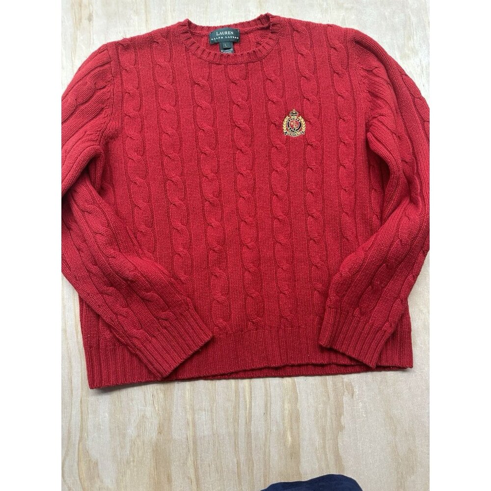Lauren Ralph Lauren Red Cable Knit Sweater
